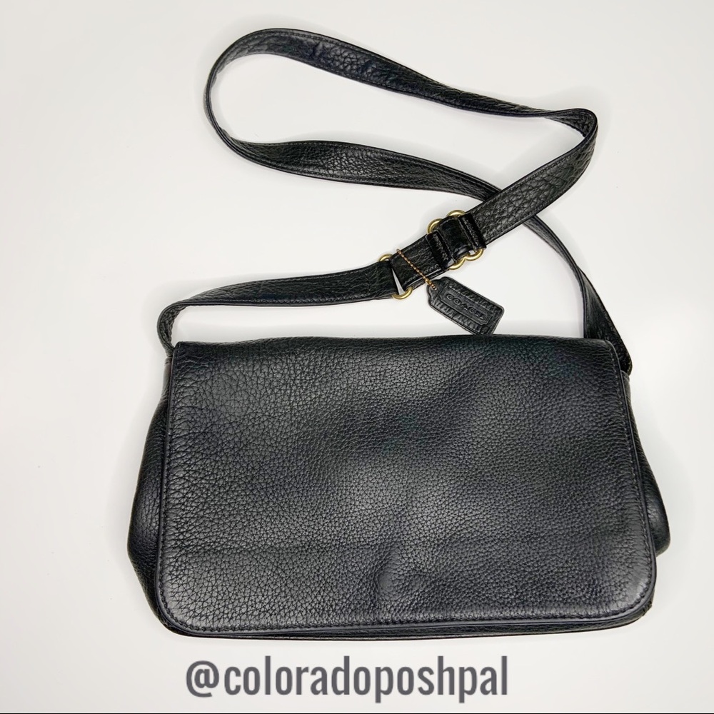 Vintage Coach Black Leather Pebbled Sonoma Purse